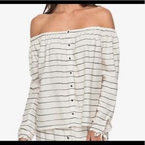 NWT Black and White Roxy Blouse